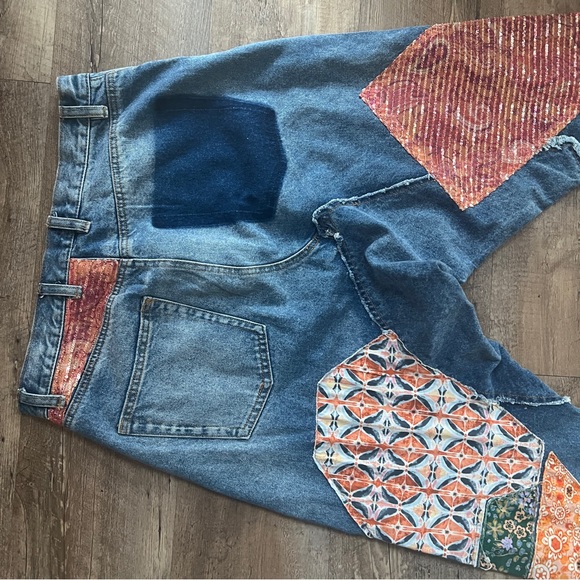 Free People Zappa Harem Patchwork Jeans - Picture 6 of 15